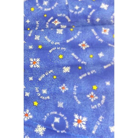 Let It Snow Snowflakes Blue Cotton Quilting Fabric 2/3 & 3/4 Yard Pieces Sewing - Picture 10 of 10
